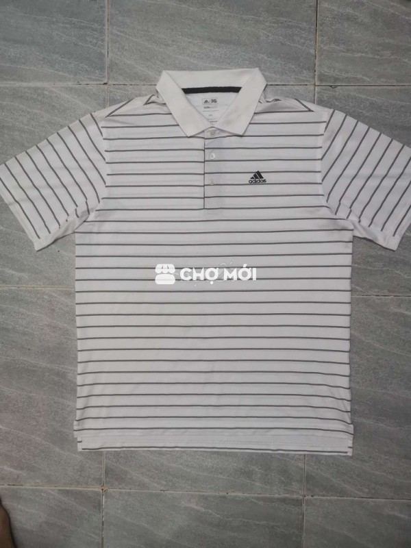 Áo polo Adidas Climacool US Trắng Logo Thêu form M