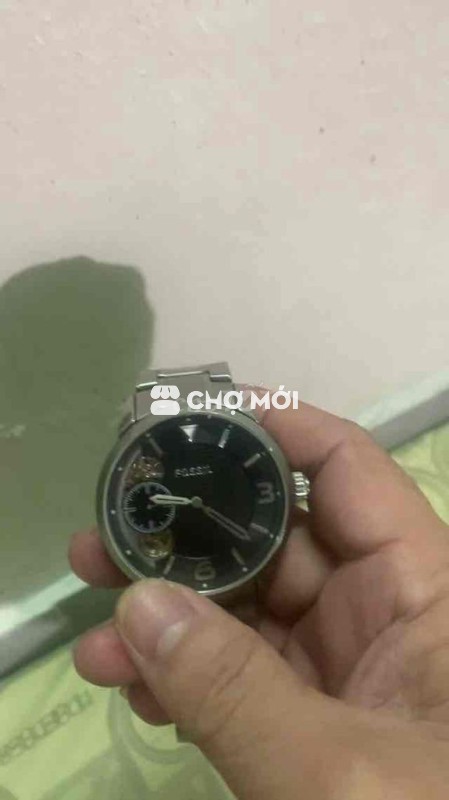 Đồng hồ Fossil nam kim loại, bạc đen