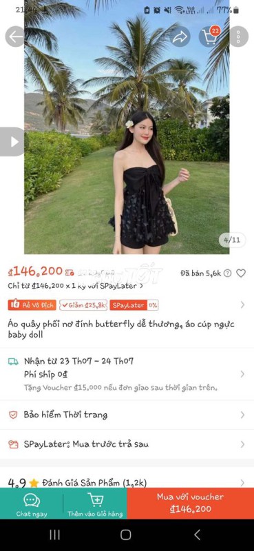 áo cúp ngực babydoll