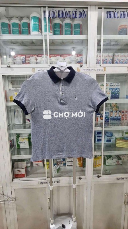 Áo thun HAZZYS chó hoàng gia màu xám phối