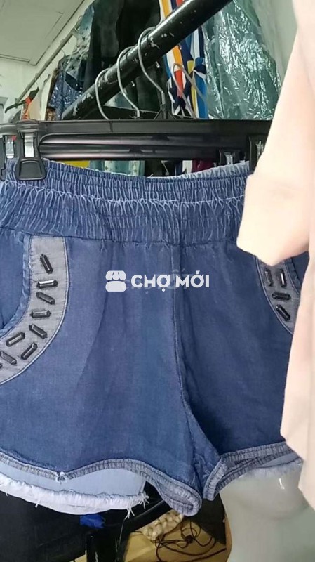 Quần short jean nữ xanh đậm