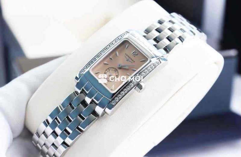 Longines Nữ đính Full kim cương mặt Hồng siêu đẹp