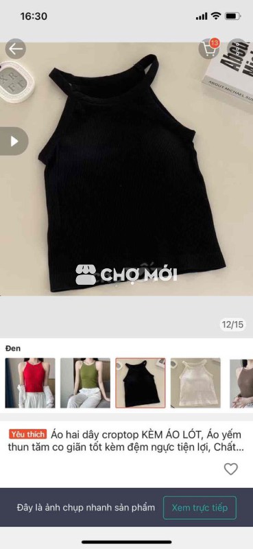 áo ba lỗ có mút