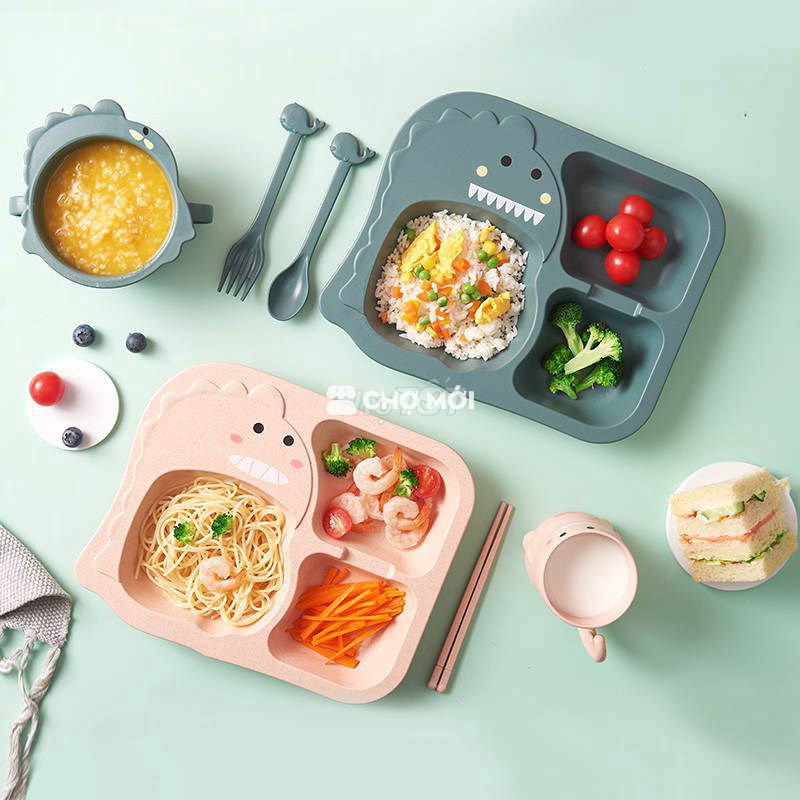 Thanh lý Khay Ăn Dặm Hình Cua Cao Cấp –Có Cốc, Bát