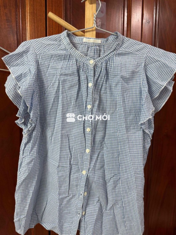 ÁO SỌC TRẮNG XANH TAY CÁNH TIÊN