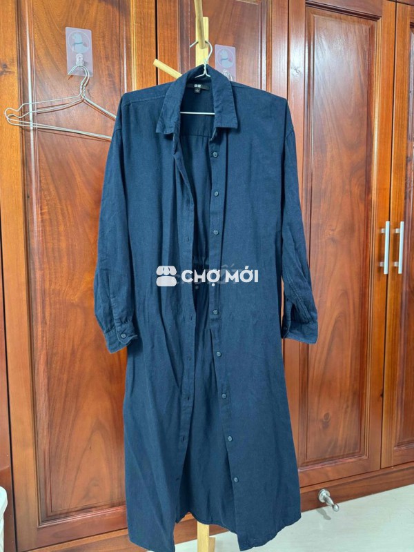 ĐẦM SƠ MI UNIQLO MÀU XANH ĐEN