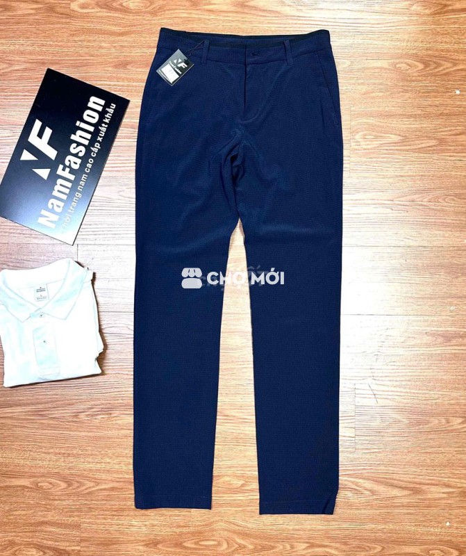 Quần âu nam slim vải golf mỏng nhẹ nhiều lỗ thoang