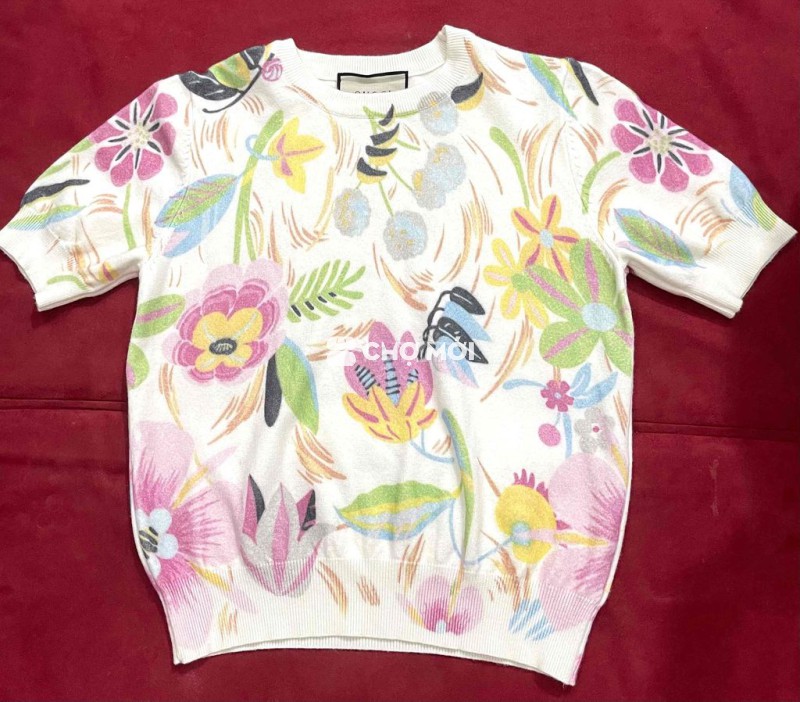 Áo Len Dệt Kim Nữ Size L | Hoa Văn Đẹp | 90% Mới