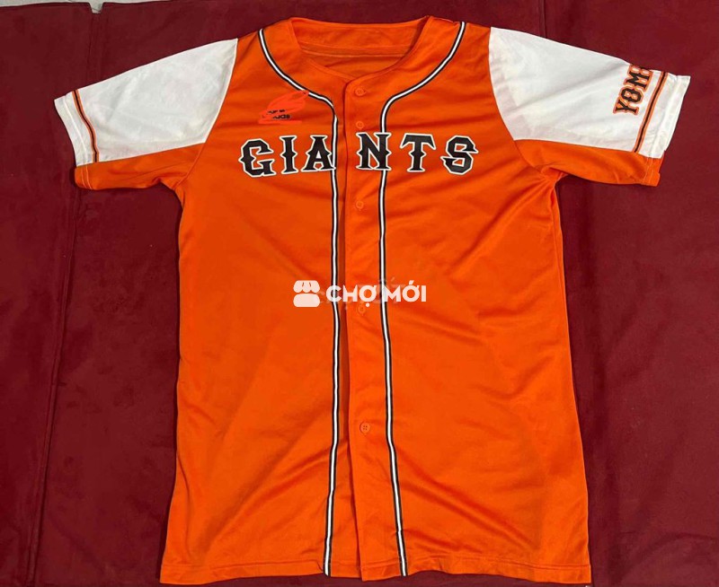 Áo bóng chày adidas phối cam trắng size L đẹp