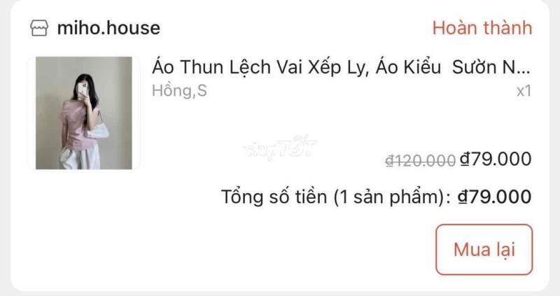 Áo thun lệch vai miho.house size S màu hồng