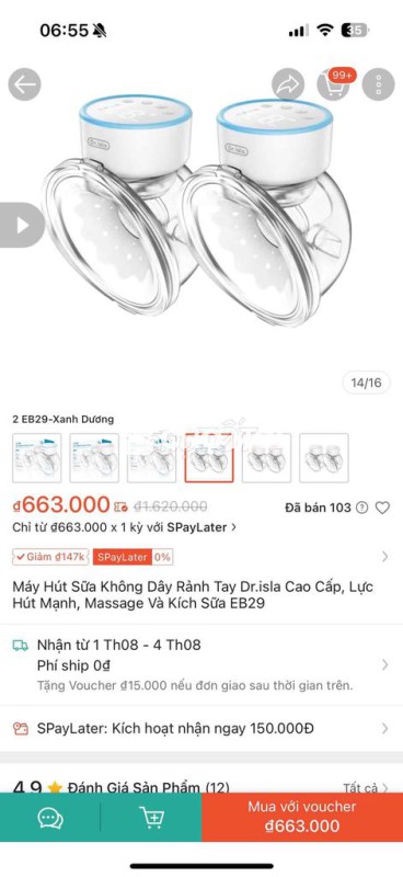 thanh lý máy hút sữa dr Isla