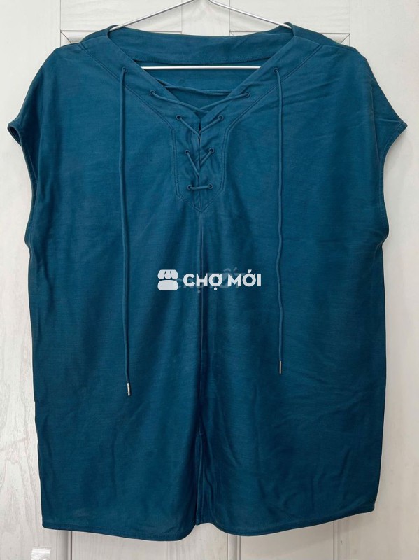 Thanh lý áo kiểu đẹp size M màu xanh - mới 99%