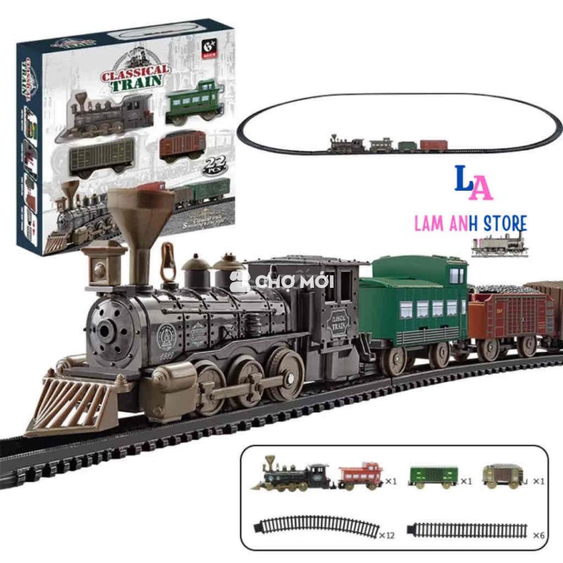 mới trong hộp xe lửa + đường ray dài 1.4m