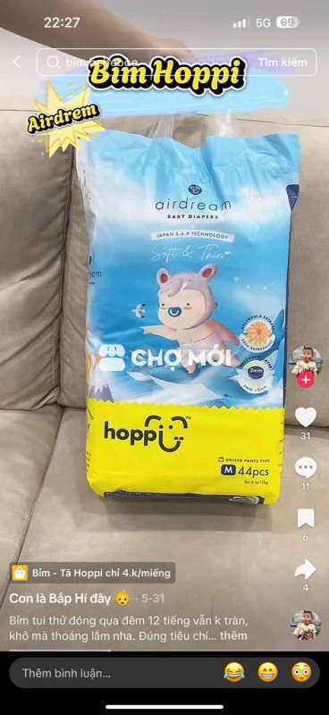 Bỉm hoppi sz s 4-8kg