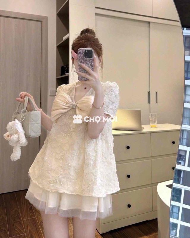 set cv kèm áo đính nơ siêu hot