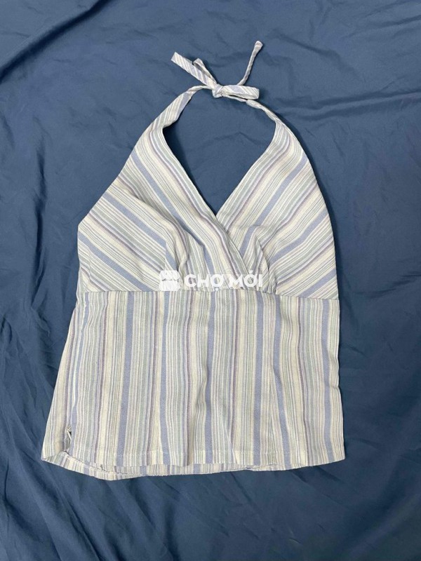 áo yếm sọc trắng xanh