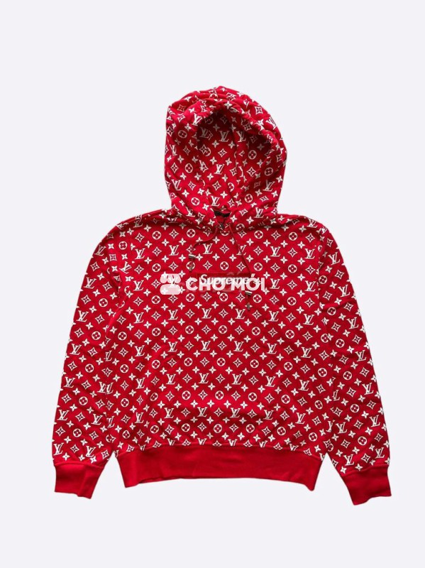 Áo hoodie Supreme Red Monogram Box Logo