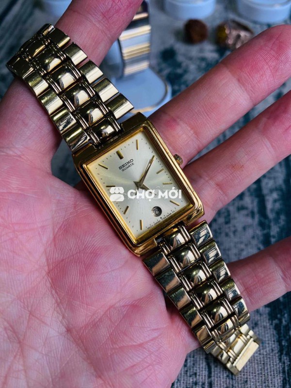 Tank SEIKO toàn thân vàng óng. dây, khoá zin