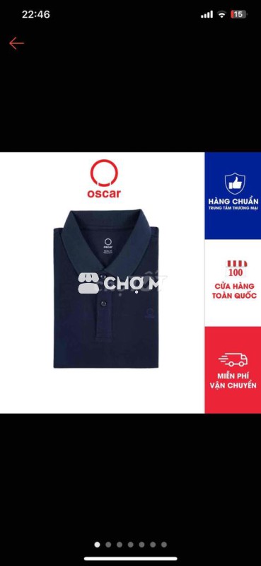 Áo Polo Oscar (Pierre Cardin) chưa mặc lần nào