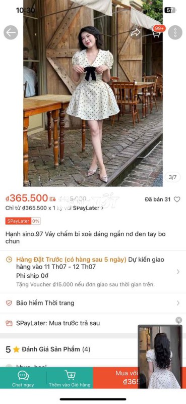 váy chấm bi