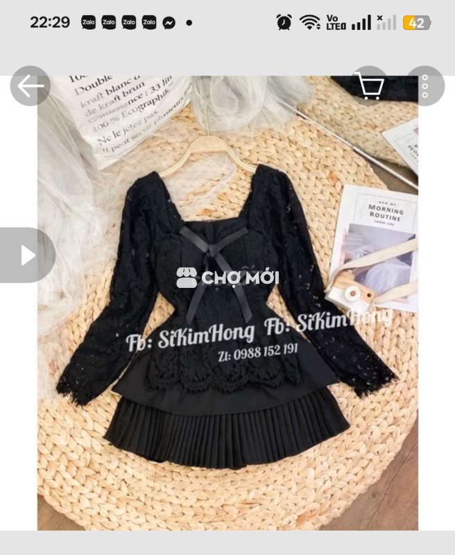 Thanh lý set áo ren và chân váy size S dưới 50kg