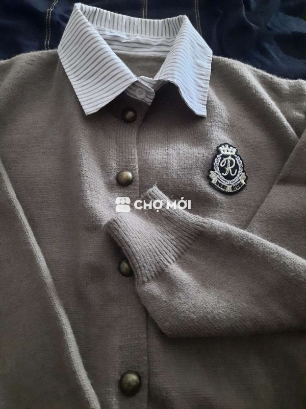 Pass Áo Cardigan phối cổ sơ mi Quảng Châu