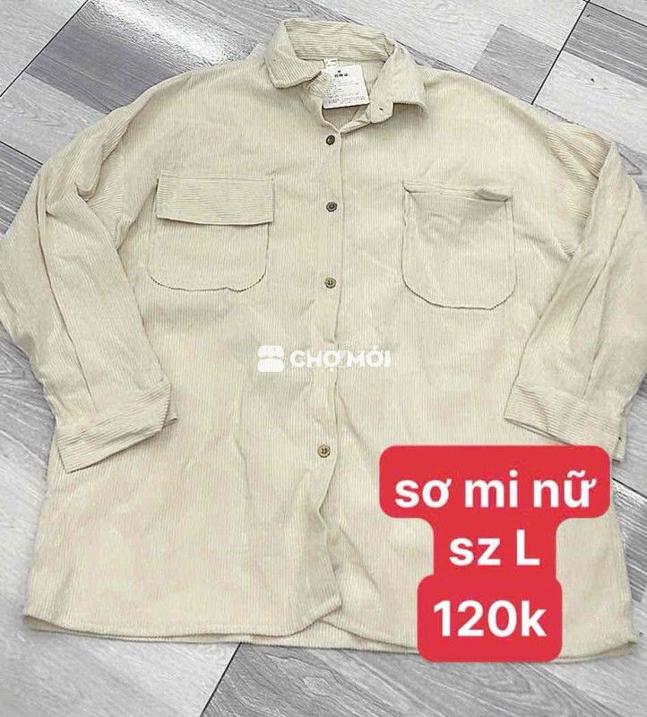 Thanh lý áo sơmi nam nữ nhung kẻ sz L