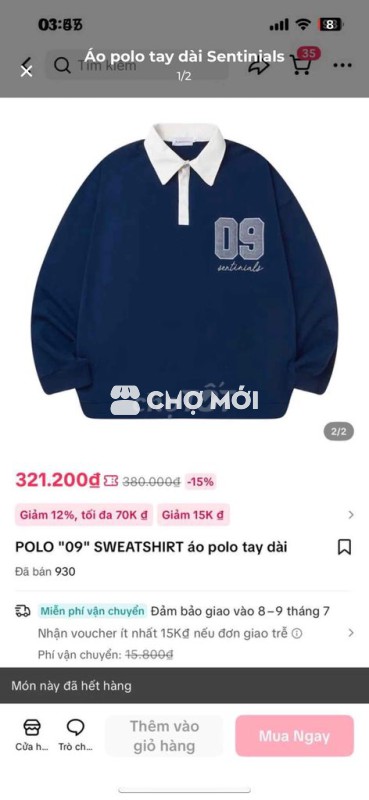 Áo polo tay dài Sentinials