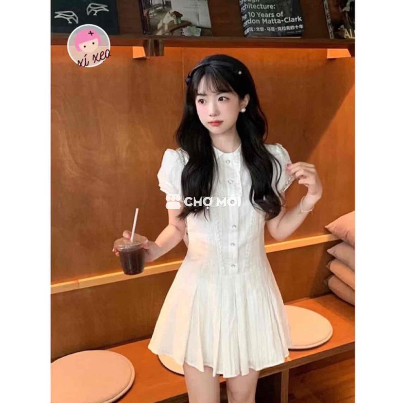 Váy Ren Trắng Tiểu Thư (Size M Màu Trắng)