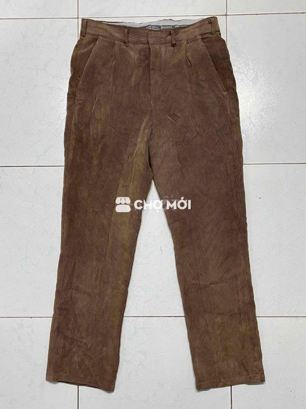Quần Nhung Corduroy Nâu Size M