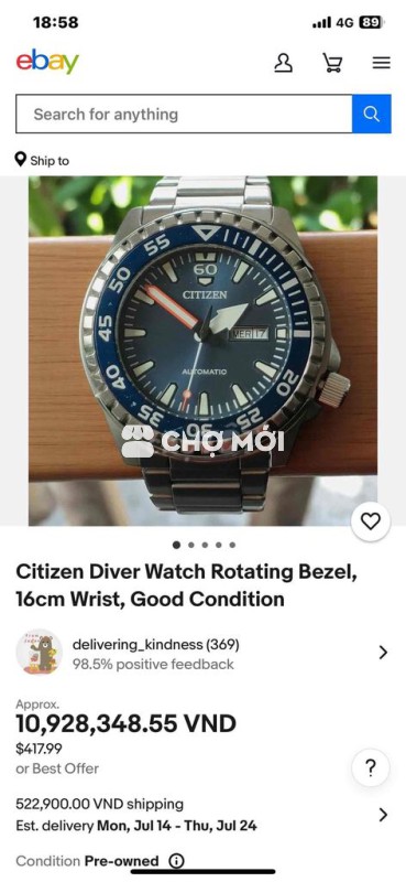 citizen automatic chính hãng