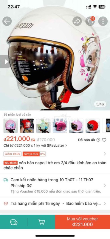 nón bảo hiểm có kính âm, cho bé 3-5 tuổi