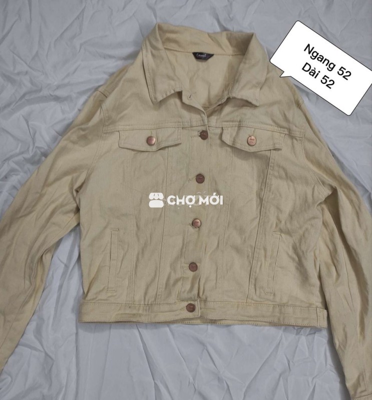 2HAND Áo khoác Jean nữ màu kem size 52