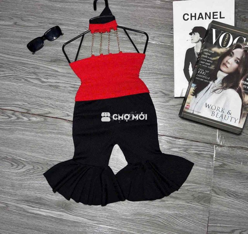 set áo phối xích quan loe