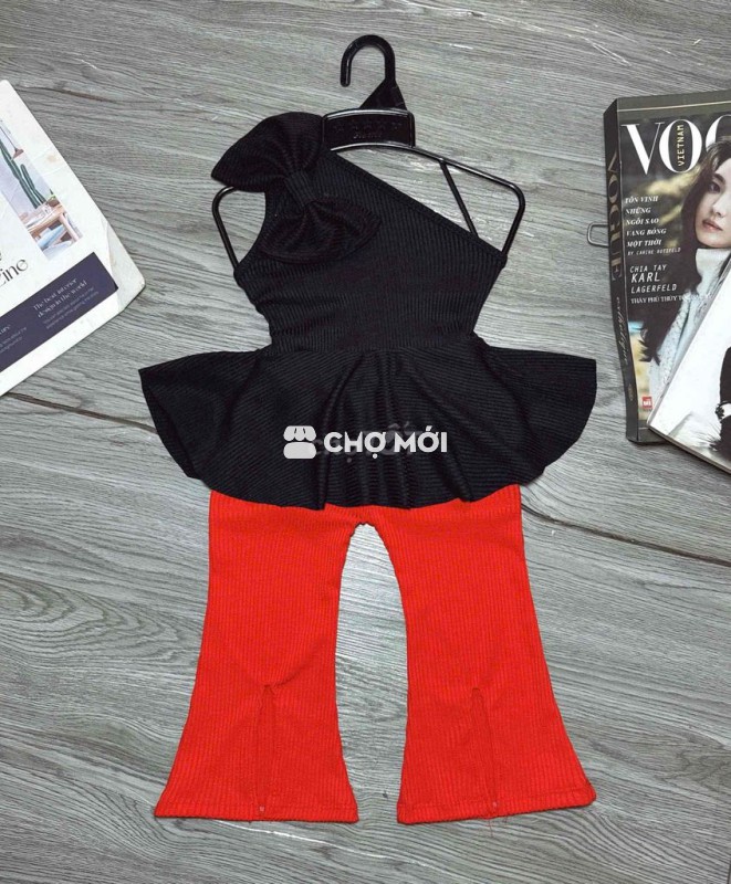 set áo lech phối quan loe