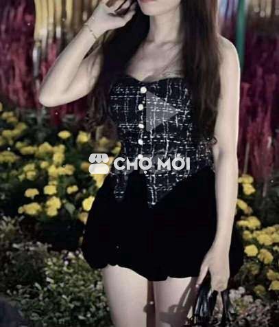 Set áo cup và quần bí nhung