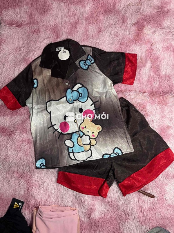 đồ bộ lụa hello kitty
