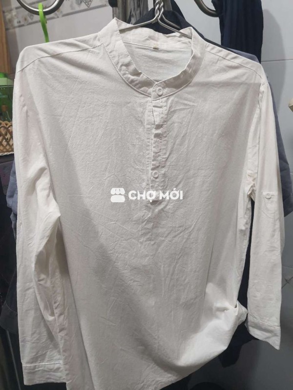 Áo sơ mi tay dài cổ tàu