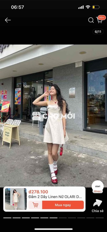Đầm váy Linen size L pass 180k