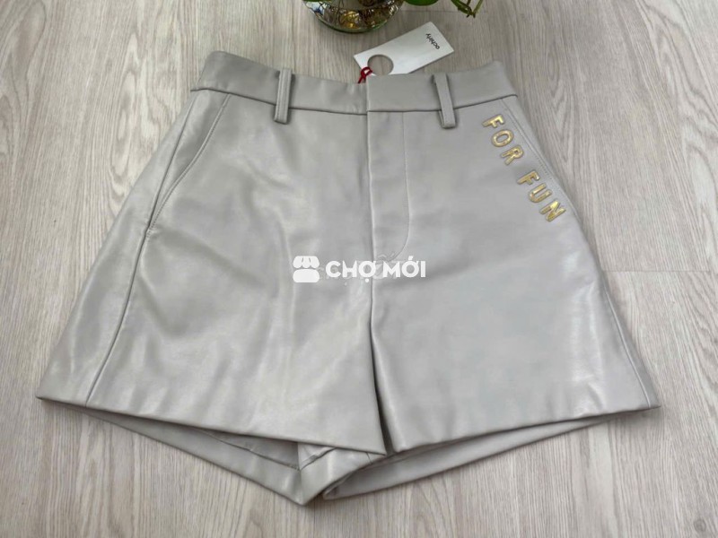 Quần đùi da sinh thái, satin, cotton mới 90-100%