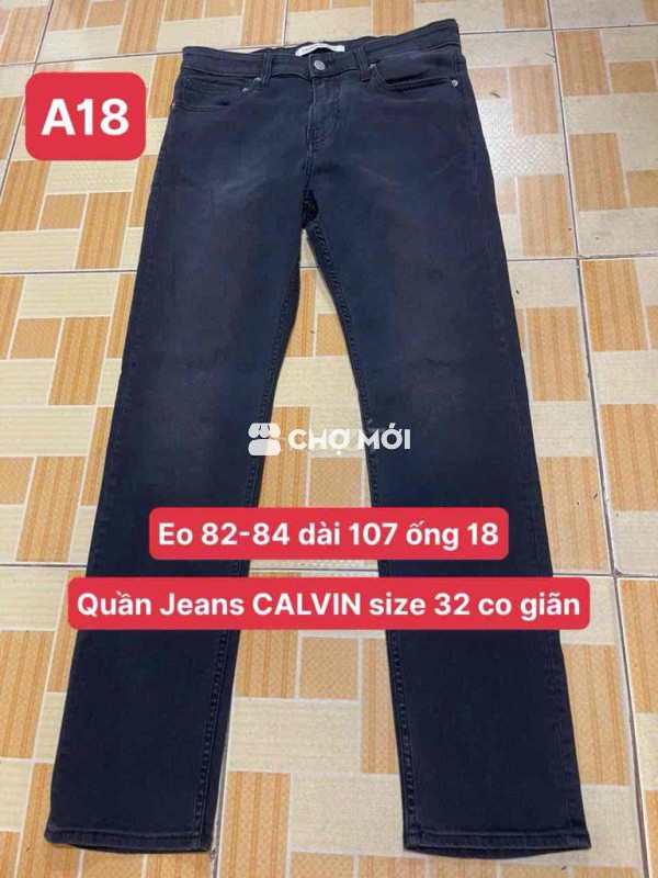 Quần Jean  CALVIN size 32 co giãn mới 98 %