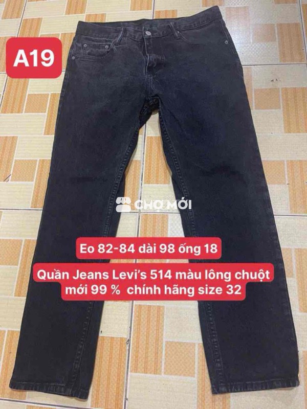 Quần Levi’s 514 màu lông chuột size 32 mới 99%
