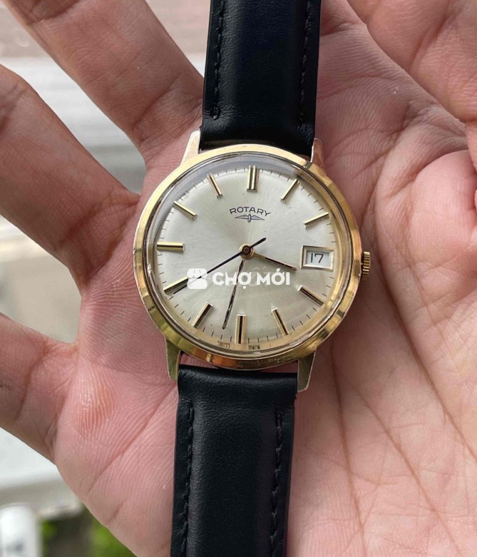 Rotary cơ cót Thuỵ sỹ size 35 vỏ bọc vàng đẹp 96%