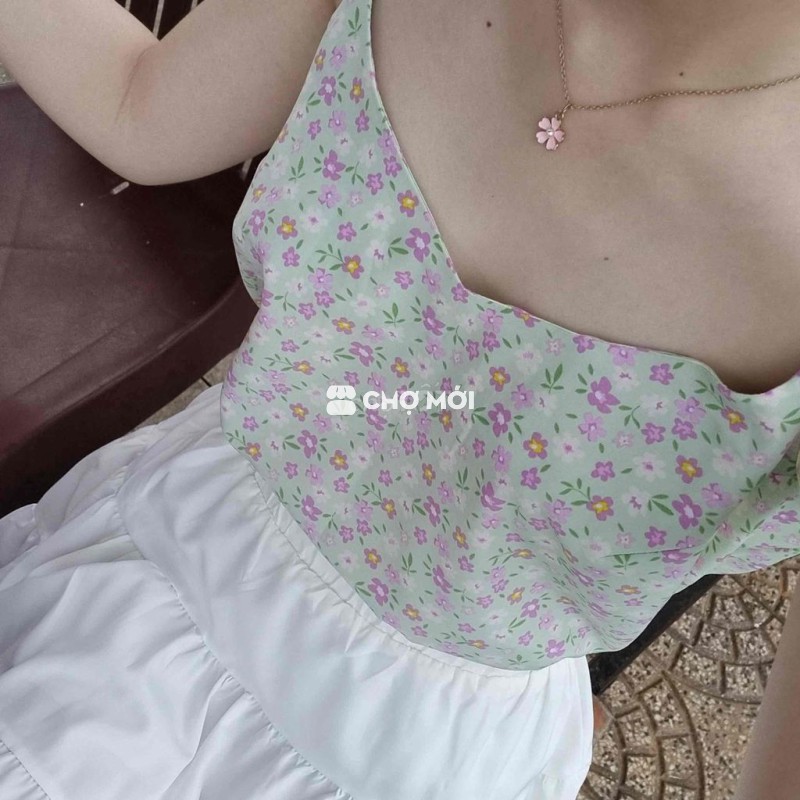 Áo 2 dây hoa nhí lụa