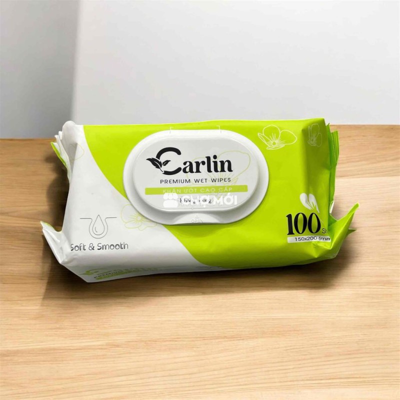Khăn ướt Carlin 100 tờ không hương