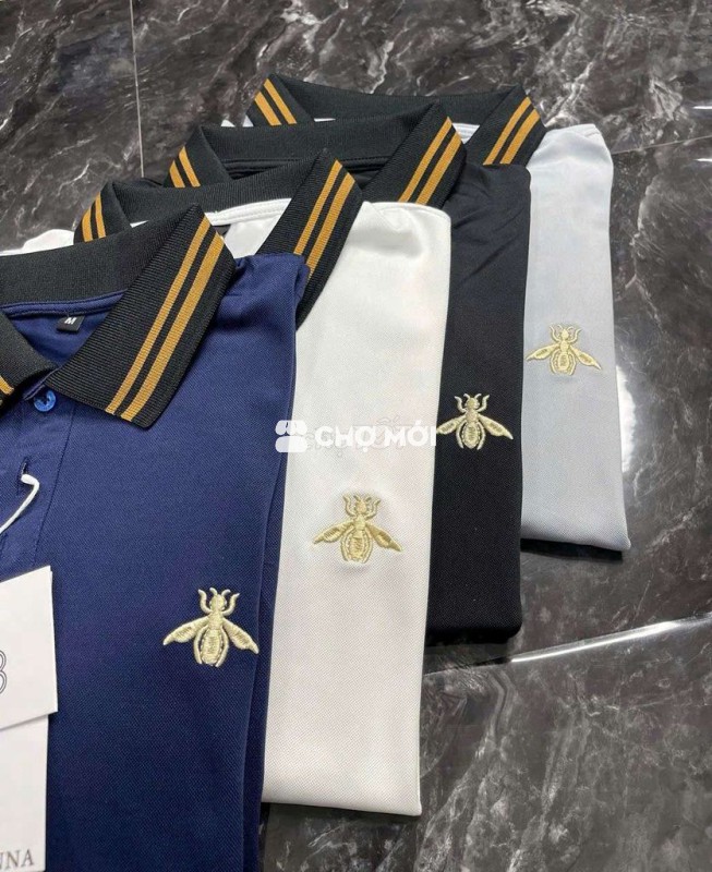 Áo polo thêu ong chất poly cá sấu