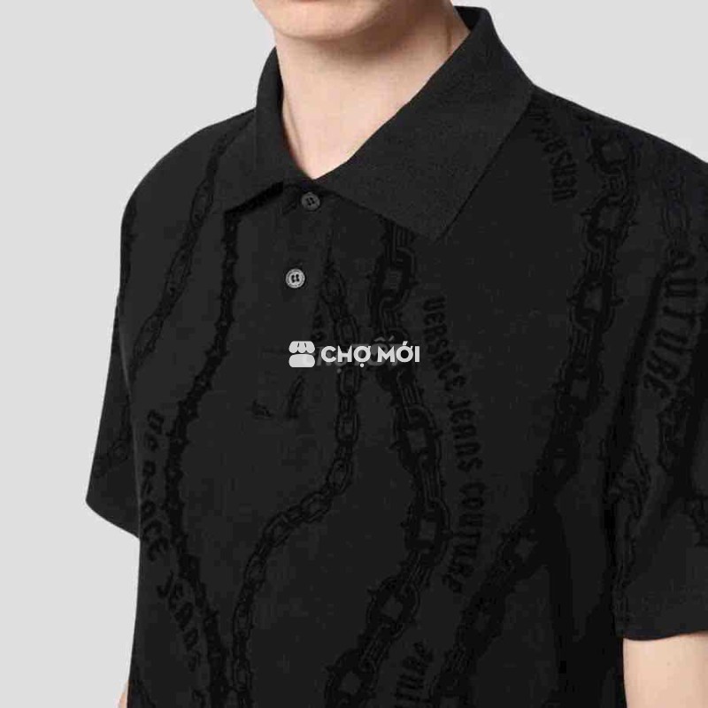 Áo Polo Versace Jeans Nam, chất cotton đen