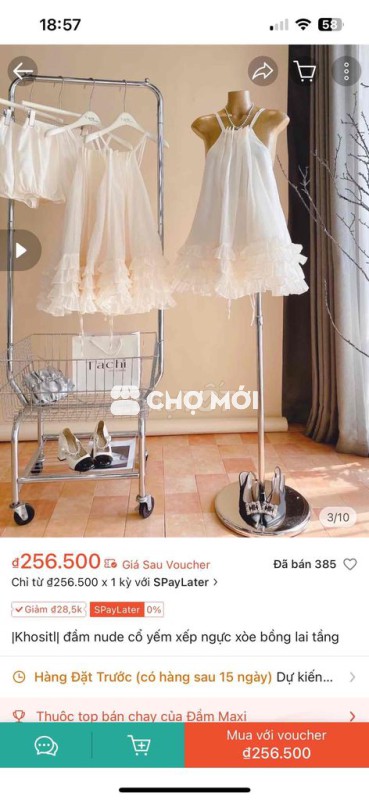 pass đầm yếm mặc 1l
