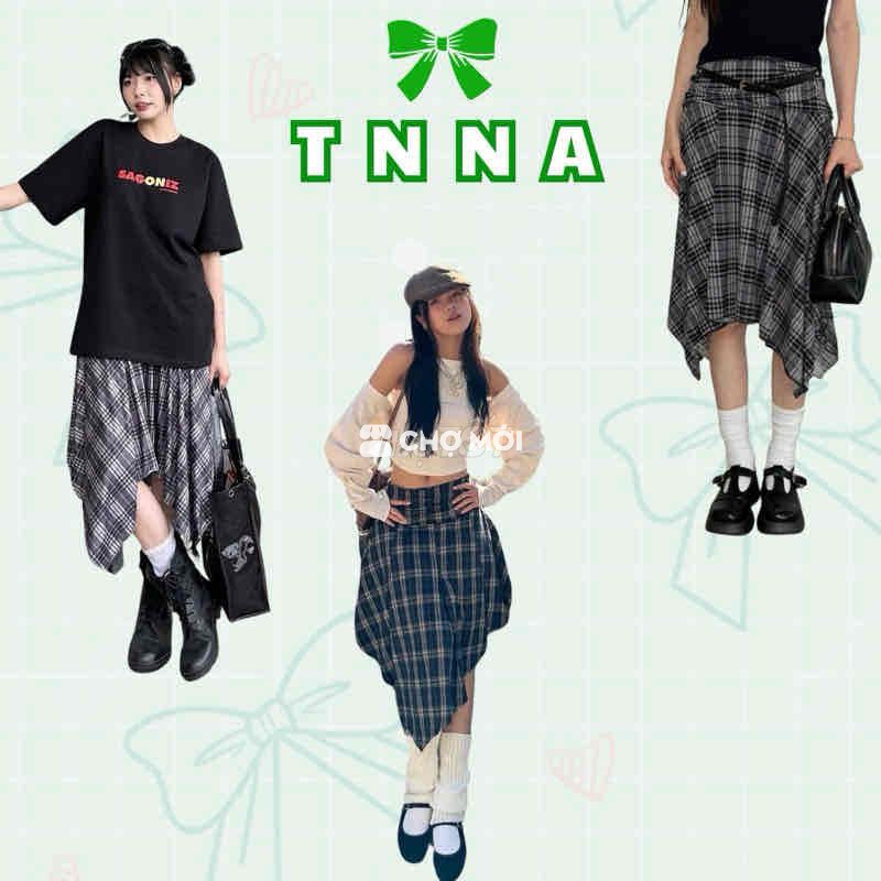 TNNA_Plaid Irregular Skirt - Chân váy caro cân mọi