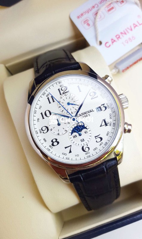 Đồng Hồ Cơ Lịch Moonphase Cực Đẹp Full Box Hãng.
